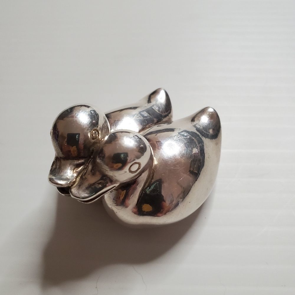 Vintage miniature Silver Ducks by FAF